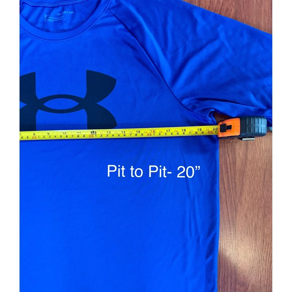Under Armour Boys Royal Blue HeatGear Loose Fit Logo Graphic T-Shirt YXL